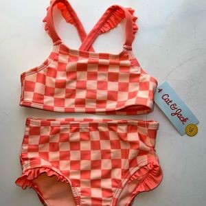 Brand new with tag Cat & Jack toddler girl two-piece bathing suit 2T